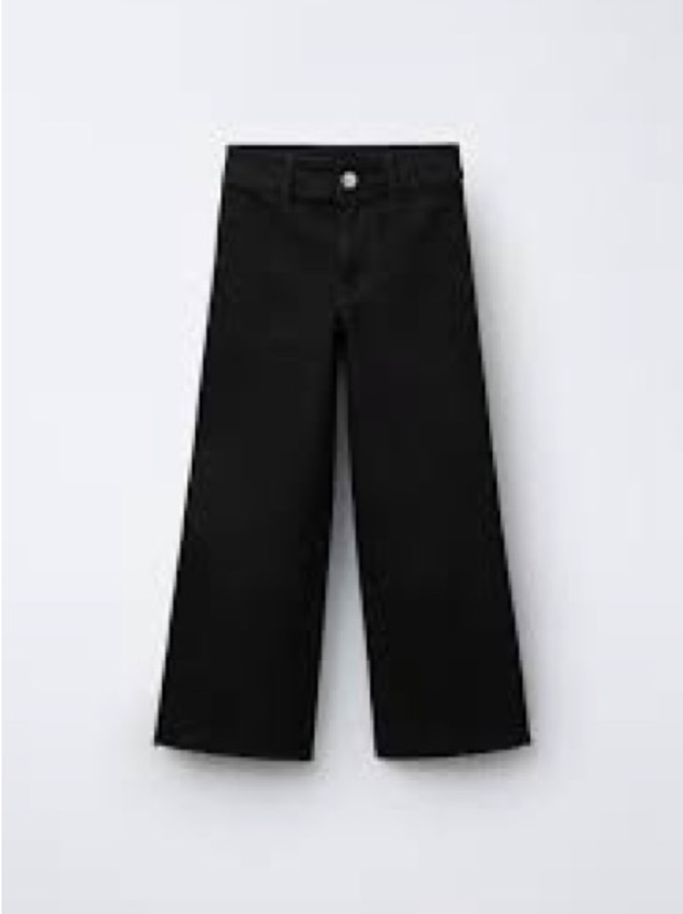 Zara Marine Straight Black Wide Leg Pants Raw Hem Quiet Luxury Boho Y2K